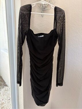 Princess Polly black long sleeve bodycon dress women’s Size 2